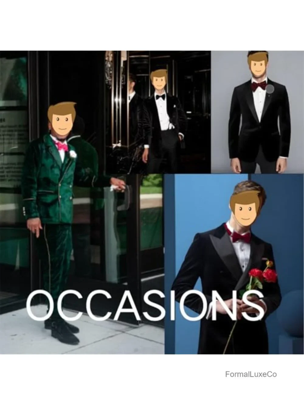 Men's Double Breasted Velvet Suit Set Slim Fit Jacket & Pants Tuxedo